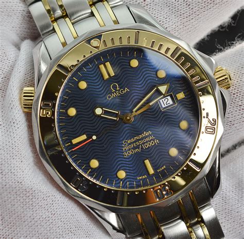 omega seamaster steel and gold|gold Omega Seamaster quartz watch.